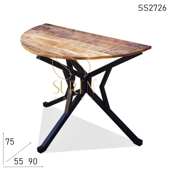 SS2726 Suren Space Half Round Indian Industrial Design Console Table
