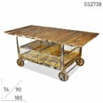 White Distress Shabby Chic Industrial Trolley Design