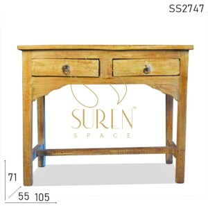 White Distress Indian Wood Console Table Design