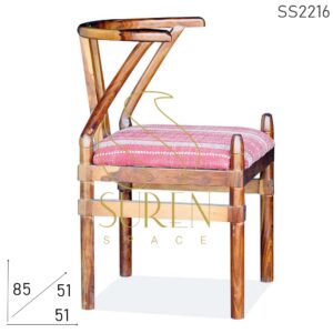 Bent Solid Wood Hand Woven Fabric Hotel Room Chair