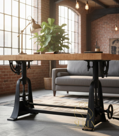 cast iron industrial table design