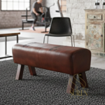 Handcrafted Genuine Leather Long Ottoman Design