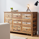 Old Teak Reclaimed Wood Nine Drawer Sideboard