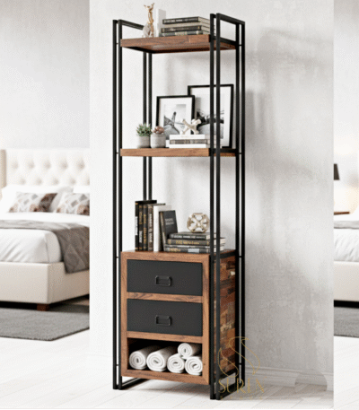 industrial bookcase display rack design