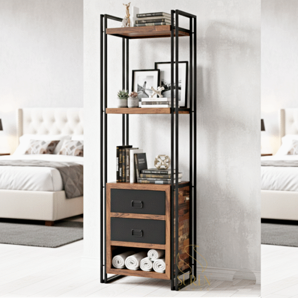 industrial bookcase display rack design