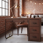 industrial theme study table design for hospitality