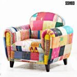 Indian Gudri Fabric Traditional Single Sofa - Image 2