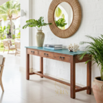 wooden hotel console table