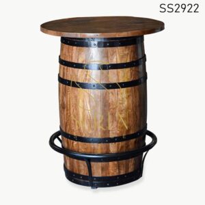 Barrel Drum Design Industrial Bar Table