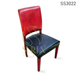 Duel Color Genuine Leather Dining Chair