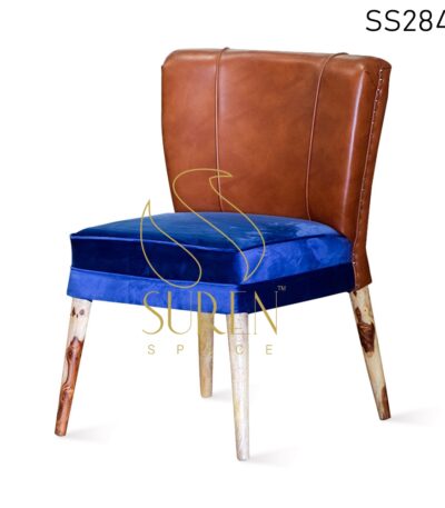 Duel Shade Velvet Leatherette Fine Dining Chair