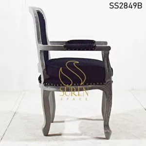 Hospitality Furniture: Custom Commercial Furniture Manufacturer & Supplier French Design Grey Finish Carved Indian Design Rest Chair 2