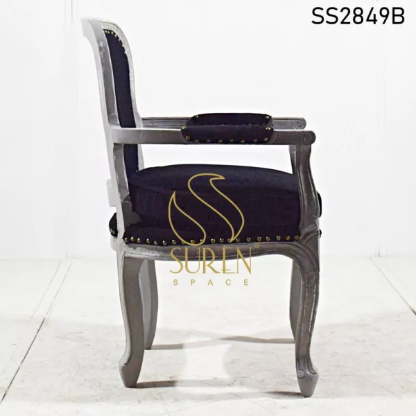 French Design Grey Finish Carved Indian Design Rest Chair French Design Grey Finish Carved Indian Design Rest Chair 2 jpg