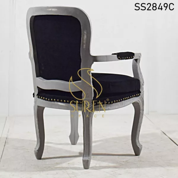 French Design Grey Finish Carved Indian Design Rest Chair French Design Grey Finish Carved Indian Design Rest Chair 3 jpg