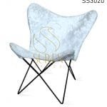 Fur Fabric Metal Stand Industrial Butterfly Rest Chair