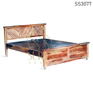 Indian Sheesham Wood Natural Finish Bedroom Bed