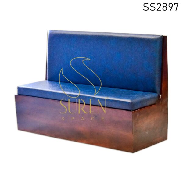 Indian Solid Wood Pure Leather Booth Sofa