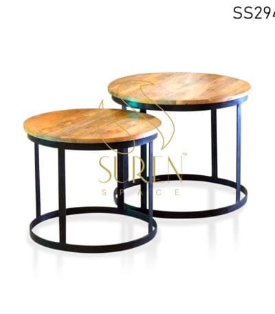 Industrial Mango Wood MS Set of Two Center Table