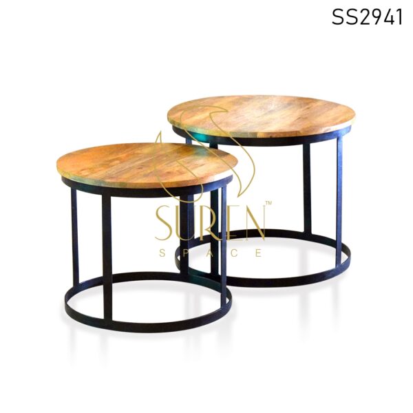 Industrial Mango Wood MS Set of Two Center Table