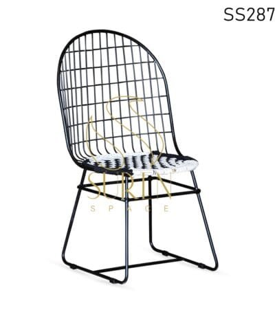 Iron Mesh Rope Seating Outdoor Dining Chair