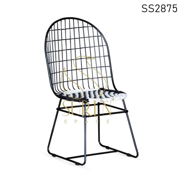 Iron Mesh Rope Seating Outdoor Dining Chair