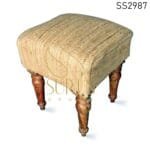 Jute Finish Handcrafted Pouf Stool