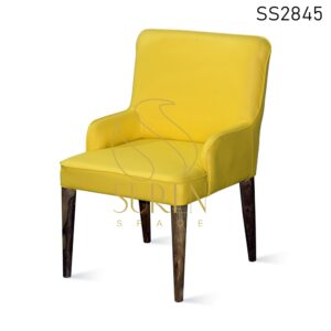 Leatherette Wooden Fine Dining Accent Rest Chair