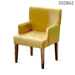 Leatherette Wooden Frame Fine Dining Chair