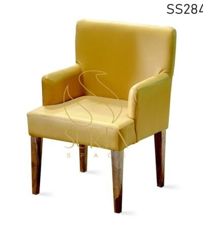 Leatherette Wooden Frame Fine Dining Chair