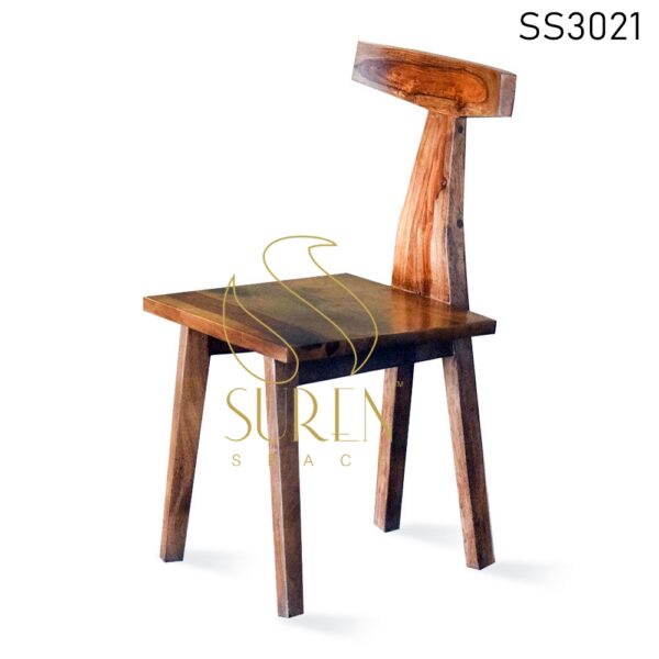 Light Walnut Solid Sheesham Wood Dining Chair