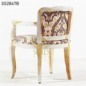 Hospitality Furniture Supplier from Jodhpur India Lux Design Carved Wood Fabric Dining Chair 2