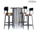 MS Base Granite Round Top Bar Pub Table