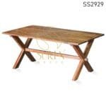 Natural Finish Acacia Wood Folding Dining Table