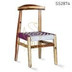 Natural Finish Indian Rosewood Rope Seating Dining Chair