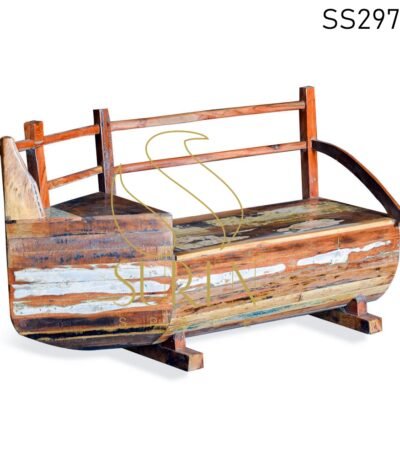 Reclaimed Wood Boat Design Bench Furniture