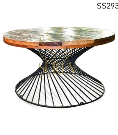 Reclaimed Wood MS Base Round Center Table