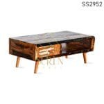 Reclaimed Wood One Drawer Center Table