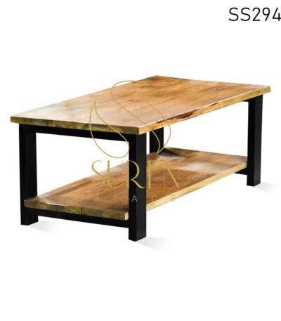 Rectangle Metal Wooden Center Table Design