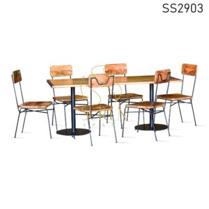 Six Seater Industrial Dining Room Chair Table Furniture