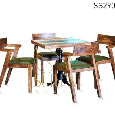 Solid Wood Hand Rest Chair Casting Café Bistro Table Set