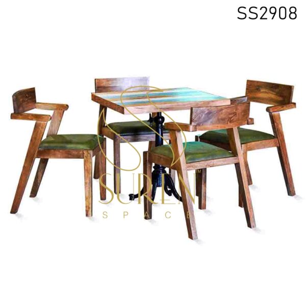 Solid Wood Hand Rest Chair Casting Café Bistro Table Set