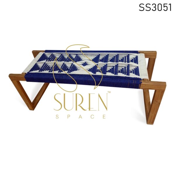Solid Wood Rope Two Shade Rope Bench