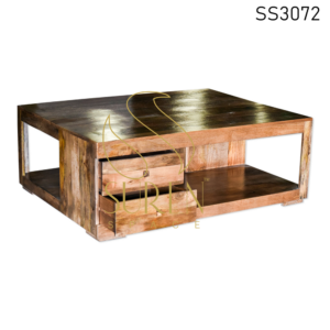 Two Drawer Mango Wood Indian Coffee Table
