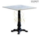 White Marble Casting Base Folding Dining Table