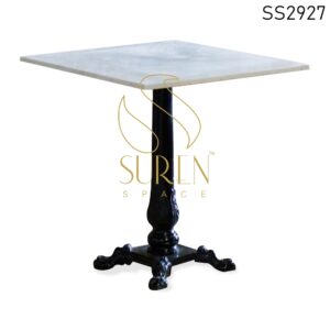 White Marble Casting Base Folding Dining Table