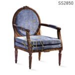 Wood Finish Carved Pattern Fine Finish Accent Chair