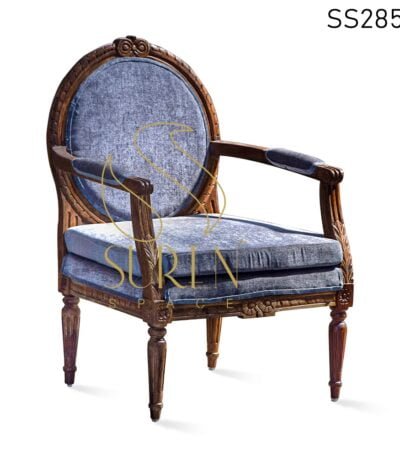 Wood Finish Carved Pattern Fine Finish Accent Chair