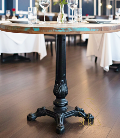 cast iron round table for cafe bistro