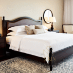 Light Walnut Carved Panel Folding Bed