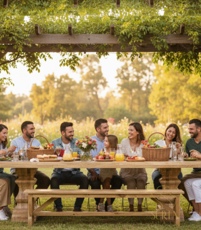 solid wood community table design